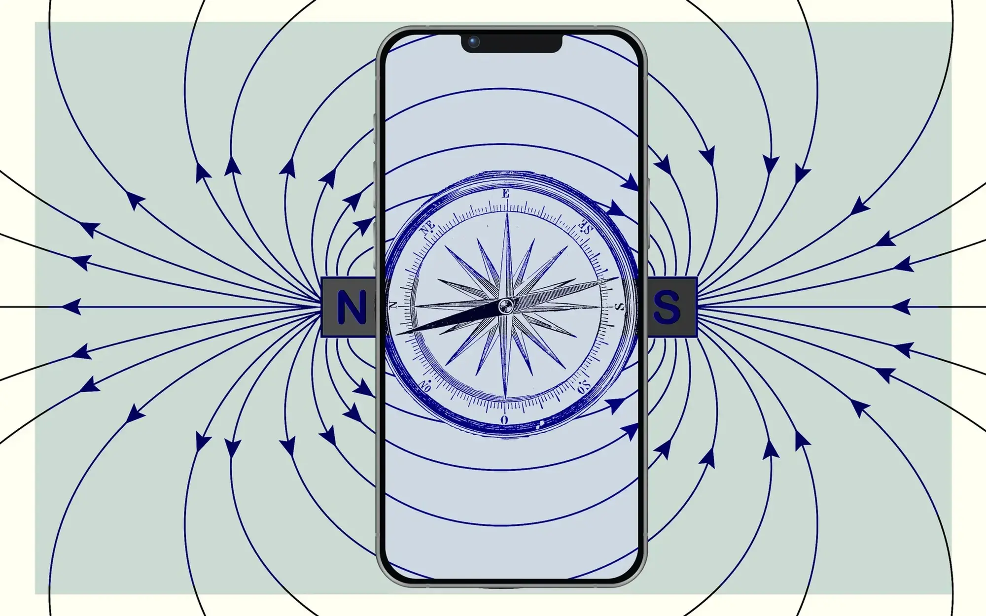 an-illustration-consisting-of-magnetic-field-lines-emanating-from-the-silhouette-of-a-mobile-phone-with-a-magnetic-compass-insid (1)